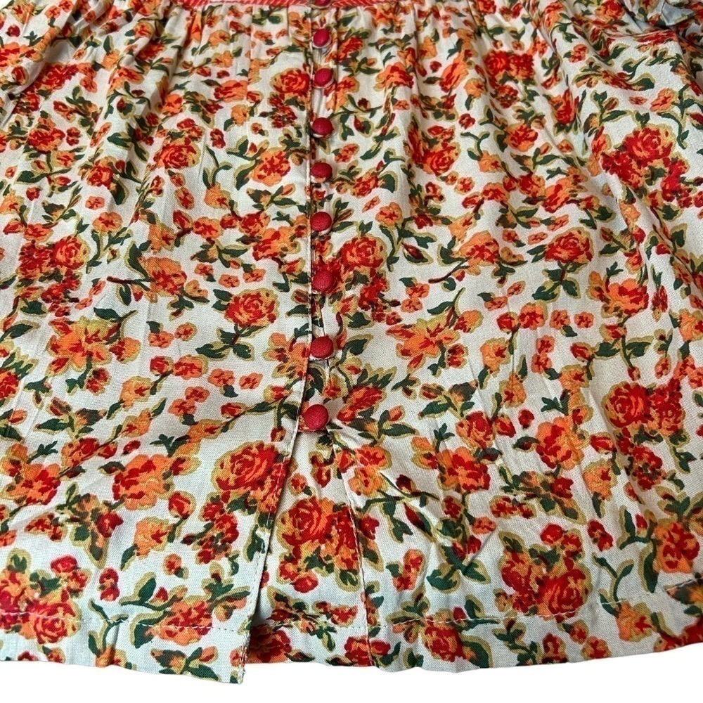 Woman Within Boho Floral & Leaf Print Lightweight Button Down Tunic Top NWT - Picture 16 of 16